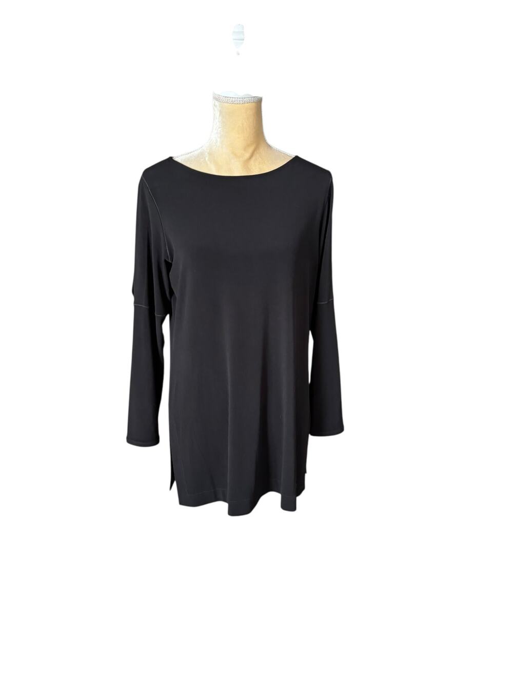 Eva Varro Black Cold Shoulder Tunic Top Blouse Size Large
